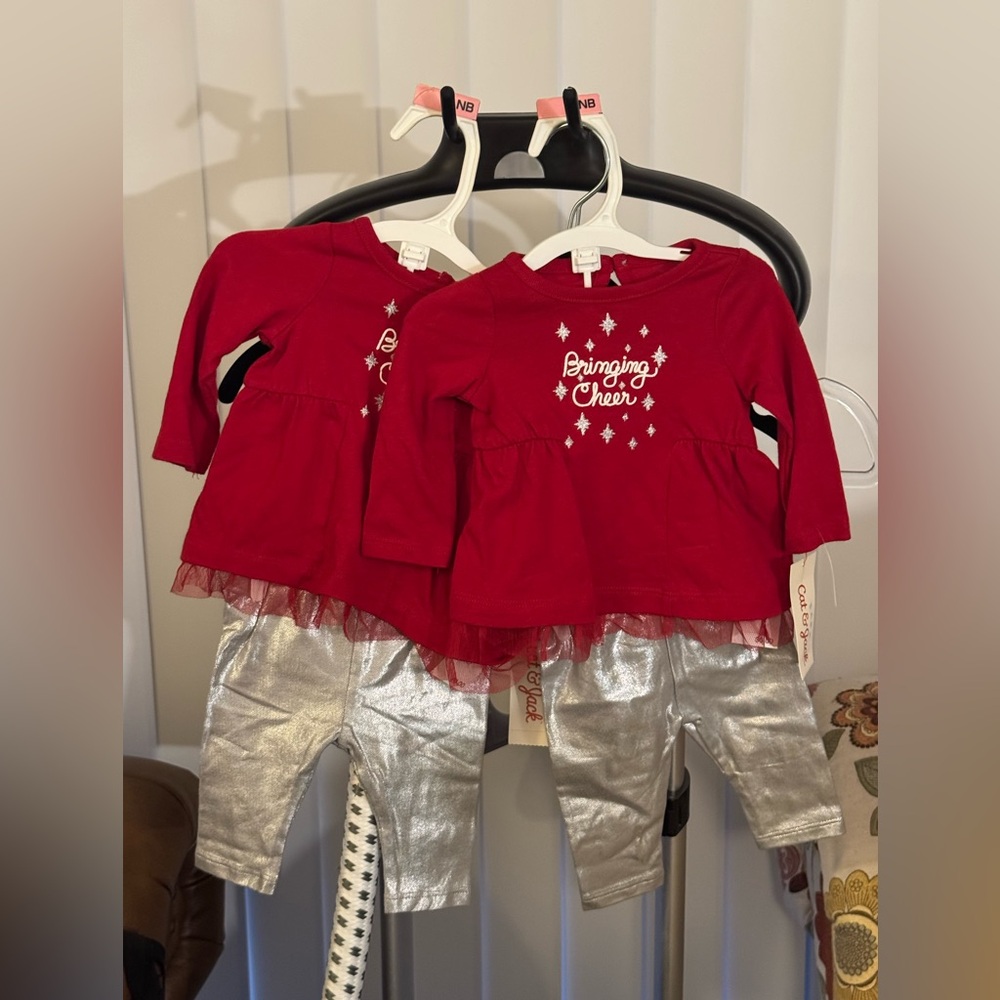 Kids Red and Silver pants Set